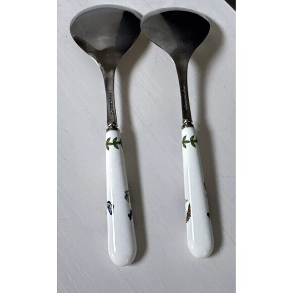 Portmeirion Botanic Garden Set of 2 Salad Servers Flowers Butterfly Utensils - Picture 6 of 14